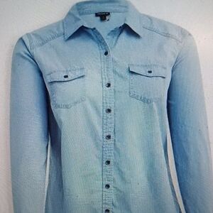 Torrid Light Blue Button Down Shirt